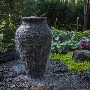 Medium Stacked Slate Urn Landscape Fountain Kit