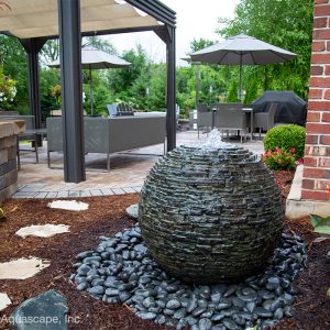 Medium Stacked Slate Sphere Landscape Fountain Kit